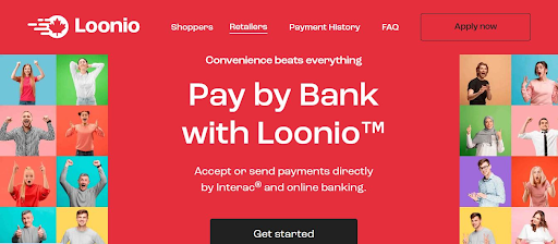 Loonio brand welcome screen